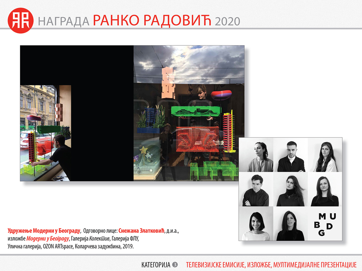 Nagrada; Ranko; Radović; 2020; kategorija; multimedija; izložbe